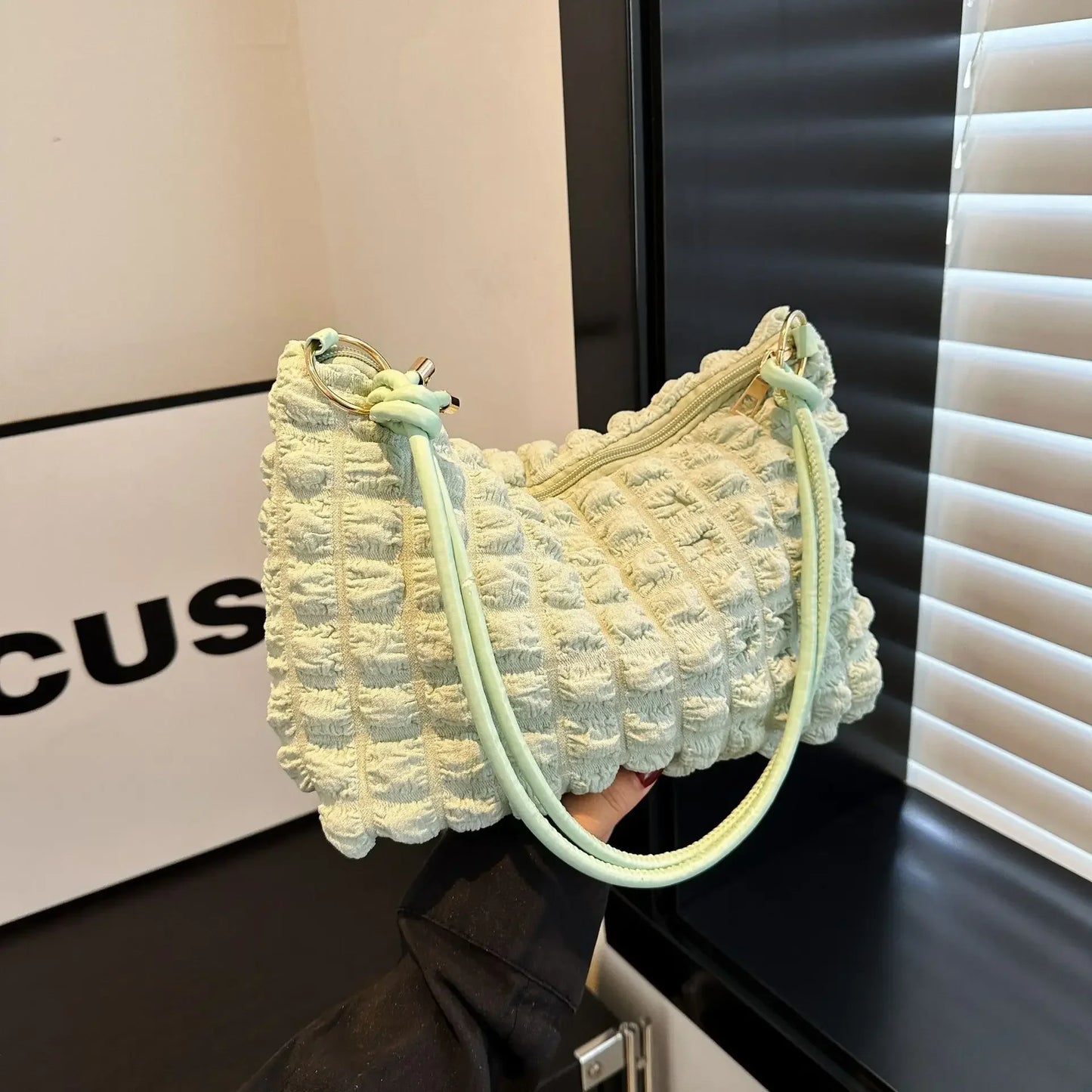 Canvas Wrinkle Bag for Women Shoulder Bags
