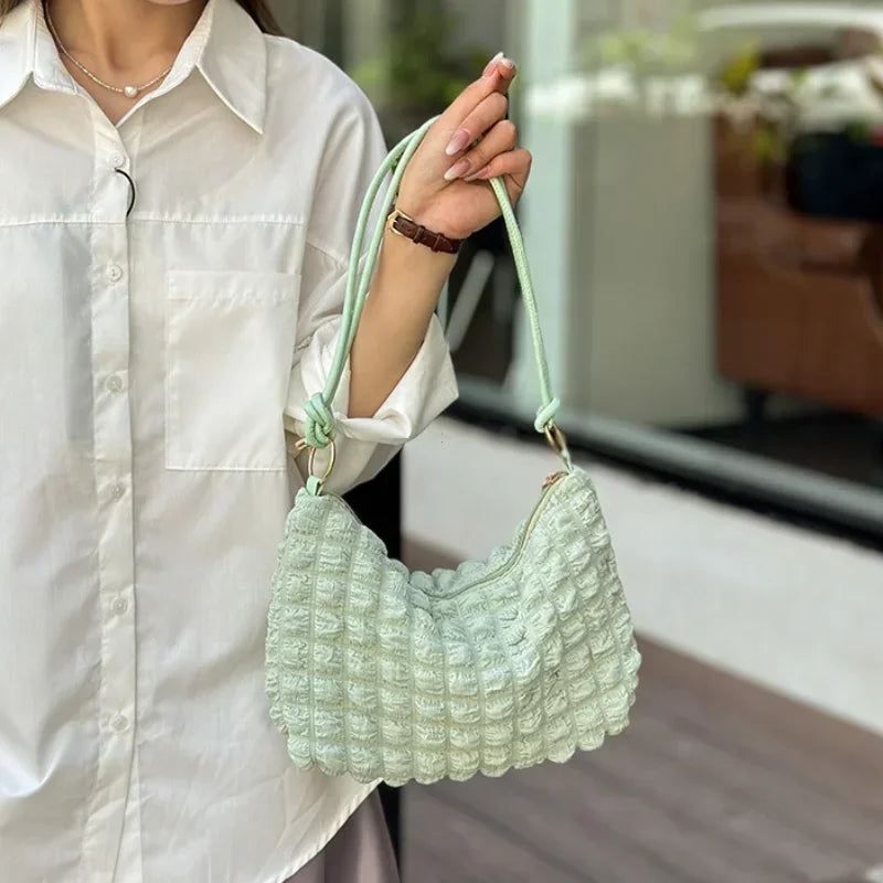 Canvas Wrinkle Bag for Women Shoulder Bags