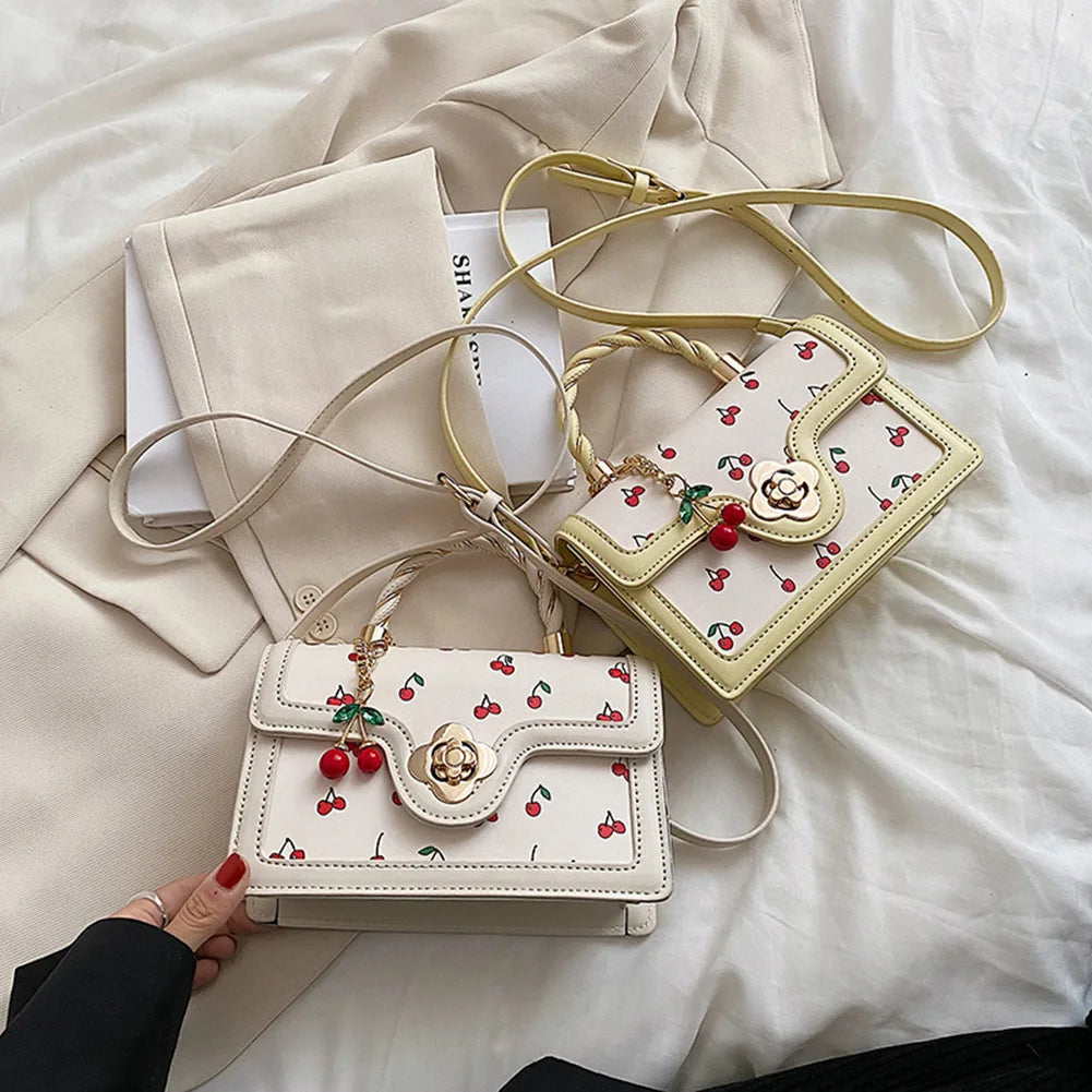 Women Cherry Square Chain Bag
