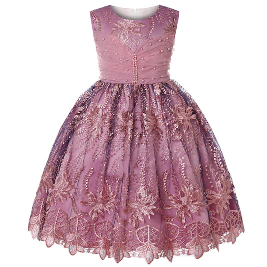 Girls' Gauze Pompadour Dress