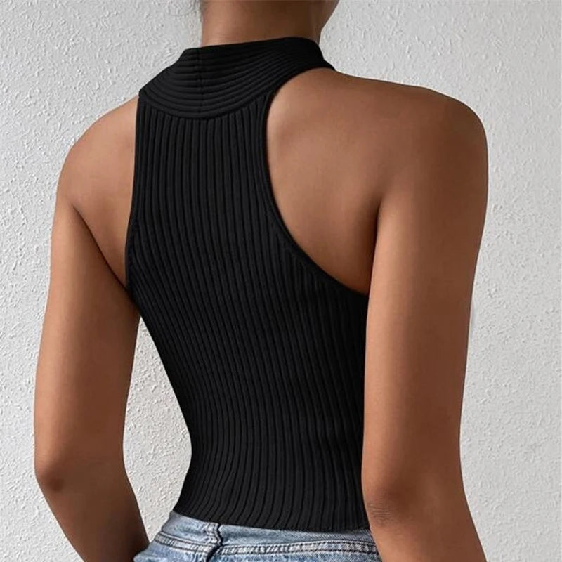 Cross Neck Crop Tops Sexy