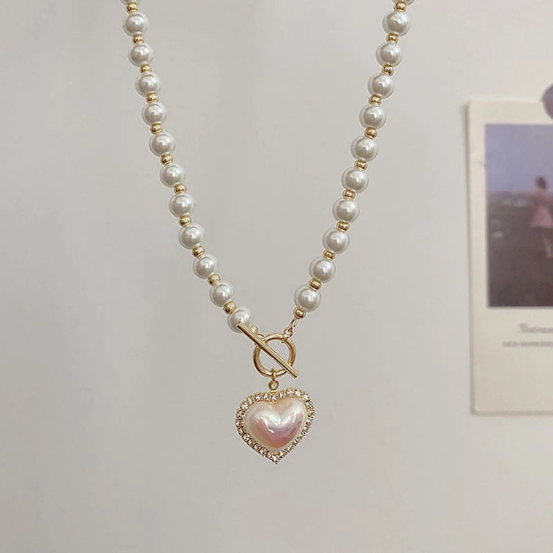 Korean Elegant Pearl Beads Necklace