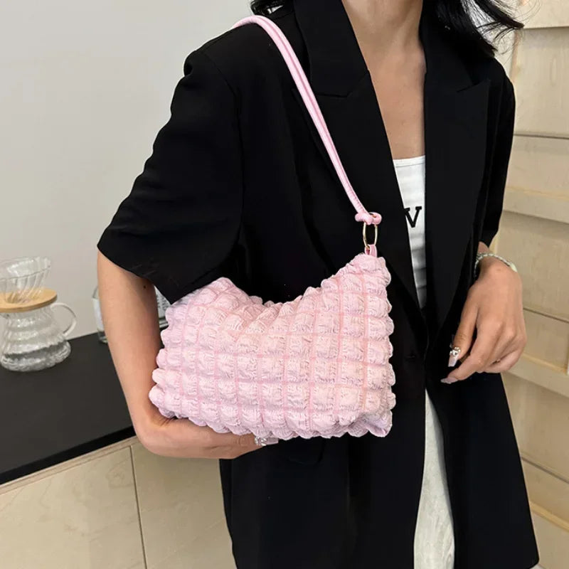 Canvas Wrinkle Bag for Women Shoulder Bags