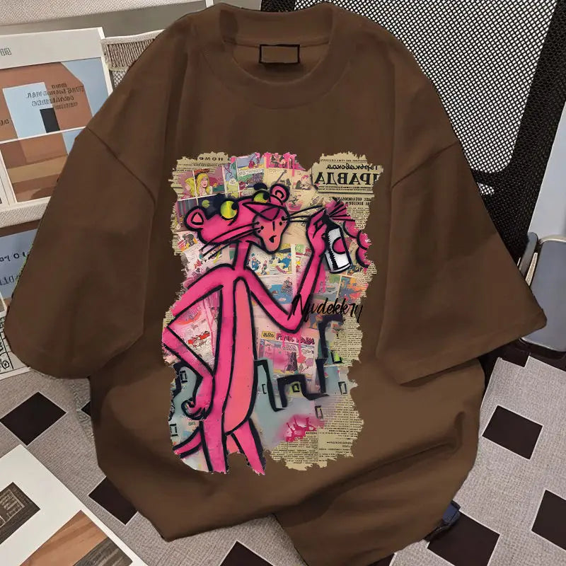 Funny Pink Leopard  T Shirt