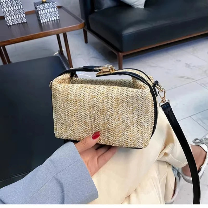 Fashion Handmade Women Straw Handbag