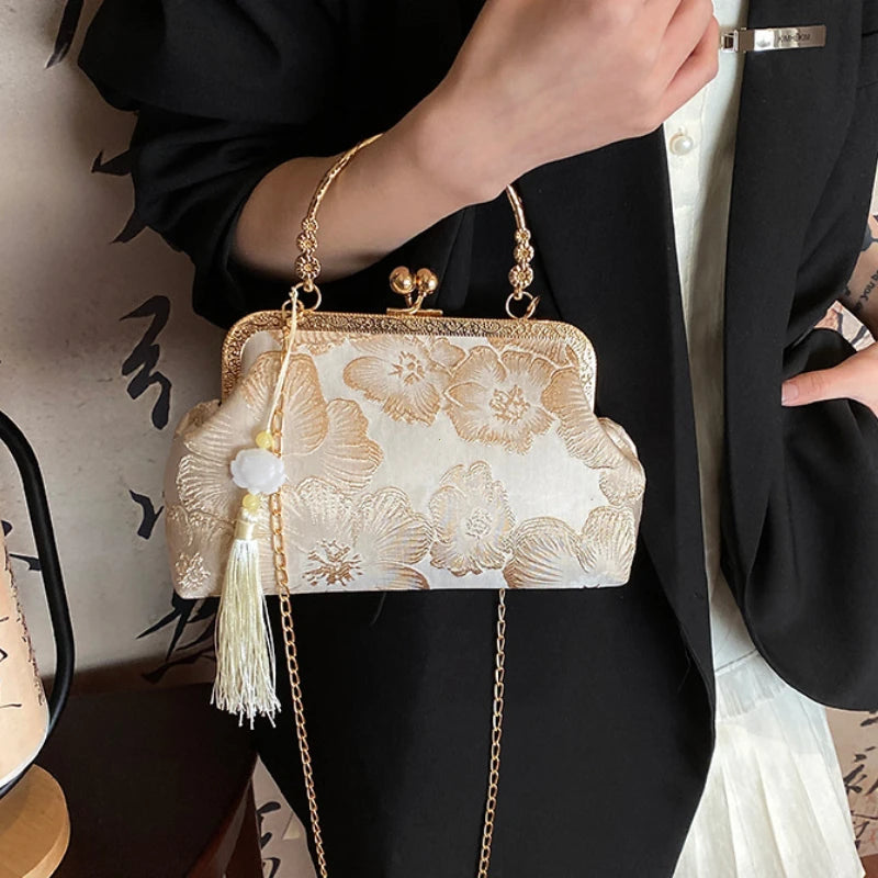 Chinese Style Embroidered Shoulder Bag Elegant Handbag