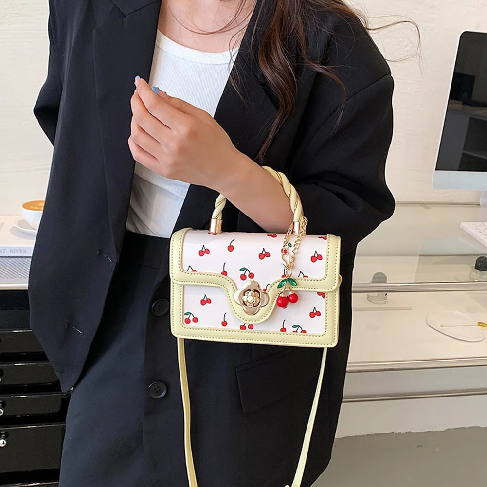 Women Cherry Square Chain Bag