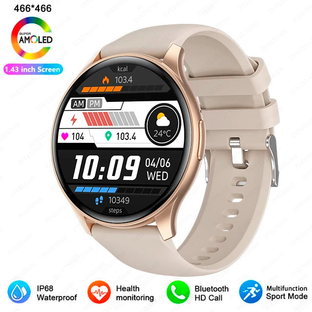 2025 New For Xiaomi Huawei 1.43 inches Bluetooth Call Smartwatch Women Men
