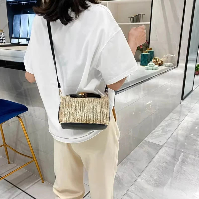 Fashion Handmade Women Straw Handbag