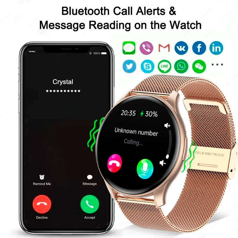 2025 New For Xiaomi Huawei 1.43 inches Bluetooth Call Smartwatch Women Men
