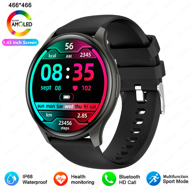 2025 New For Xiaomi Huawei 1.43 inches Bluetooth Call Smartwatch Women Men