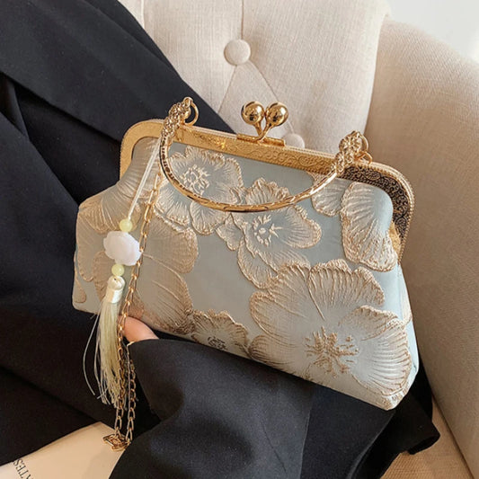 Chinese Style Embroidered Shoulder Bag Elegant Handbag