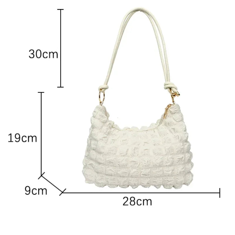 Canvas Wrinkle Bag for Women Shoulder Bags