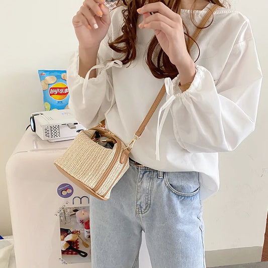 Fashion Handmade Women Straw Handbag