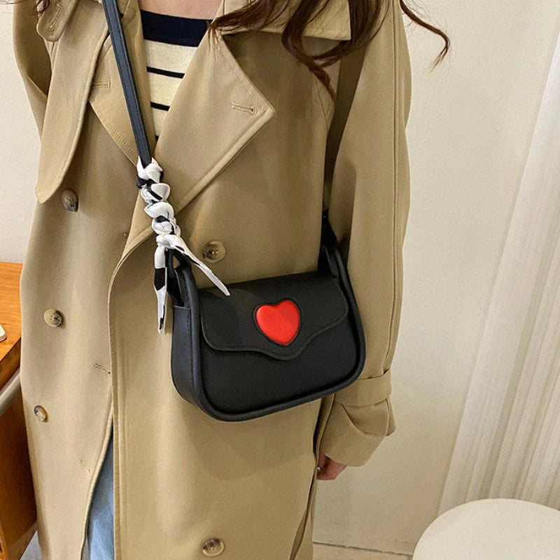 Cute Love Heart Women's Small Square Shoulder Bags