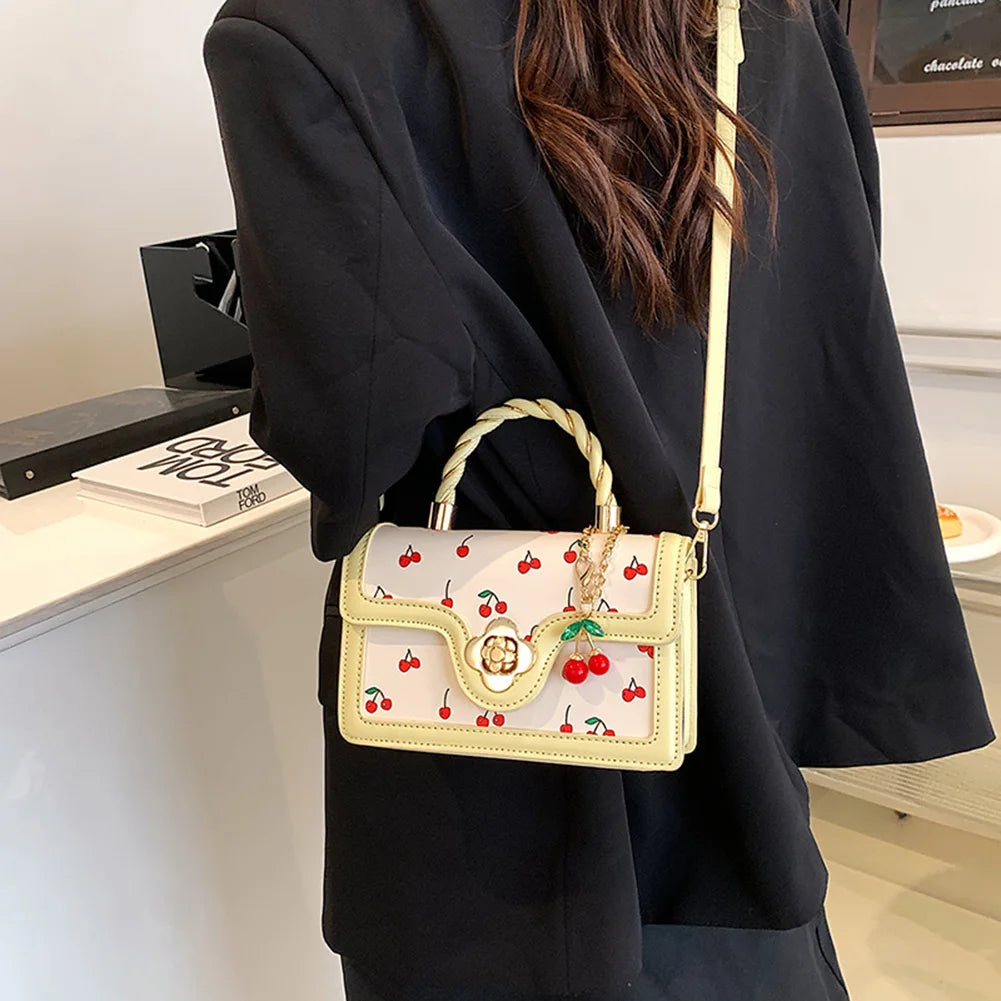 Women Cherry Square Chain Bag