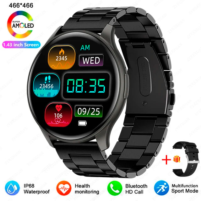 2025 New For Xiaomi Huawei 1.43 inches Bluetooth Call Smartwatch Women Men