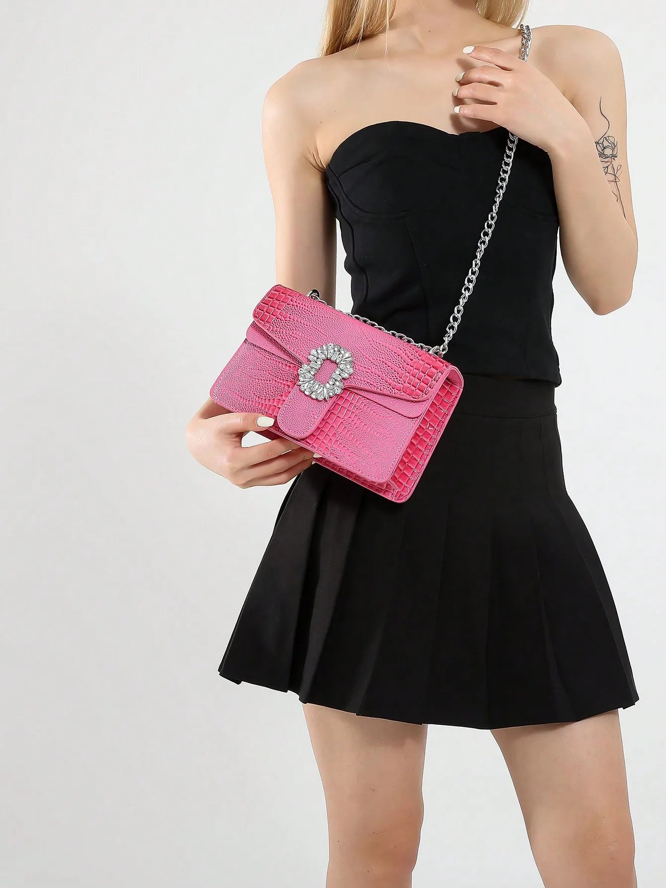 Crocodile Embossed Shoulder Bags