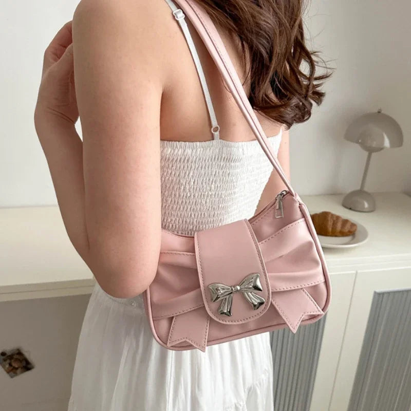 Trendy Bow Shoulder Bag Handbag Casual