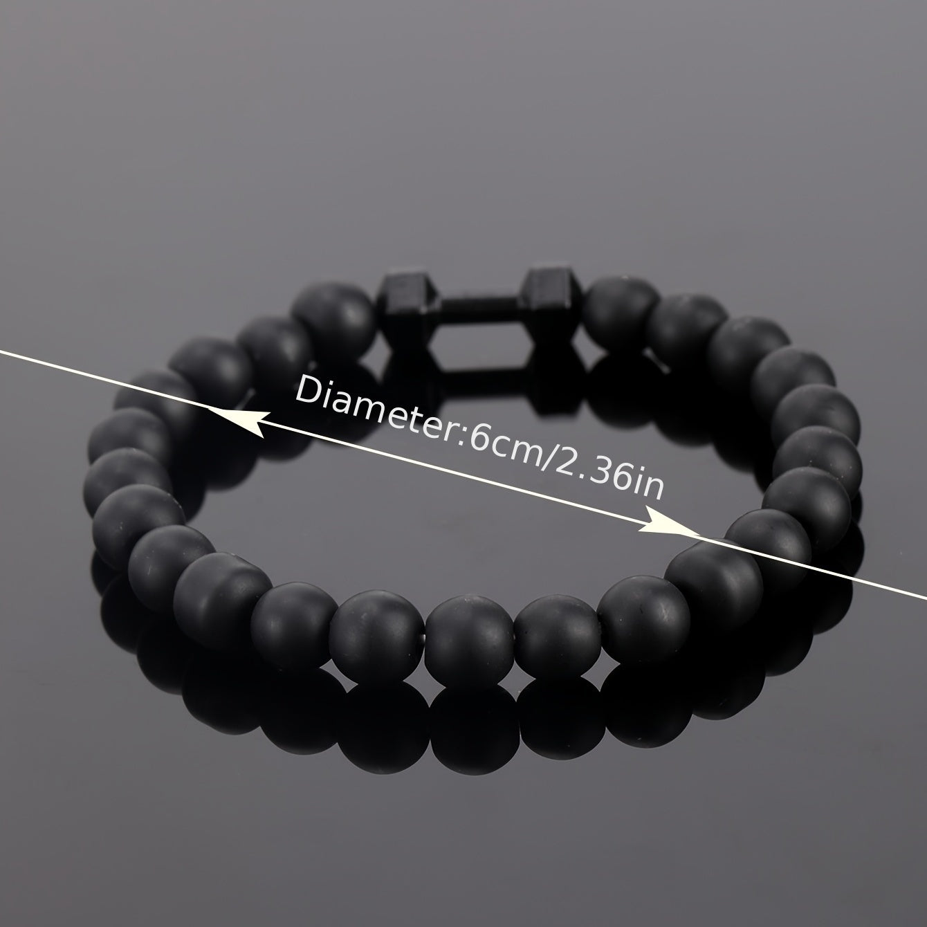 Frosted Bead Dumbbell Bracelet For Men